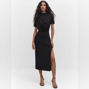 Mango Greco Draped Knitted Dress NWT